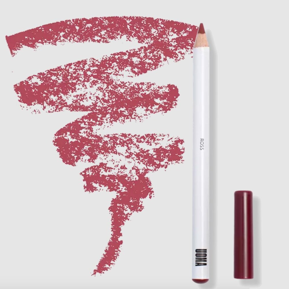 NIB UOMA Beauty Badass MF Matte Filler Lip Liner in Ross (Rose Red)